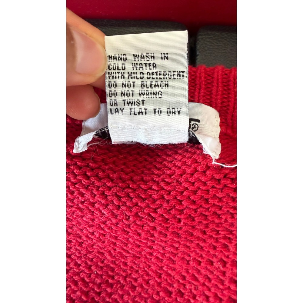 Vintage Koret Sweater Vest Women L Red Cottagecore Argyle Novelty Knit Button - Picture 4 of 14